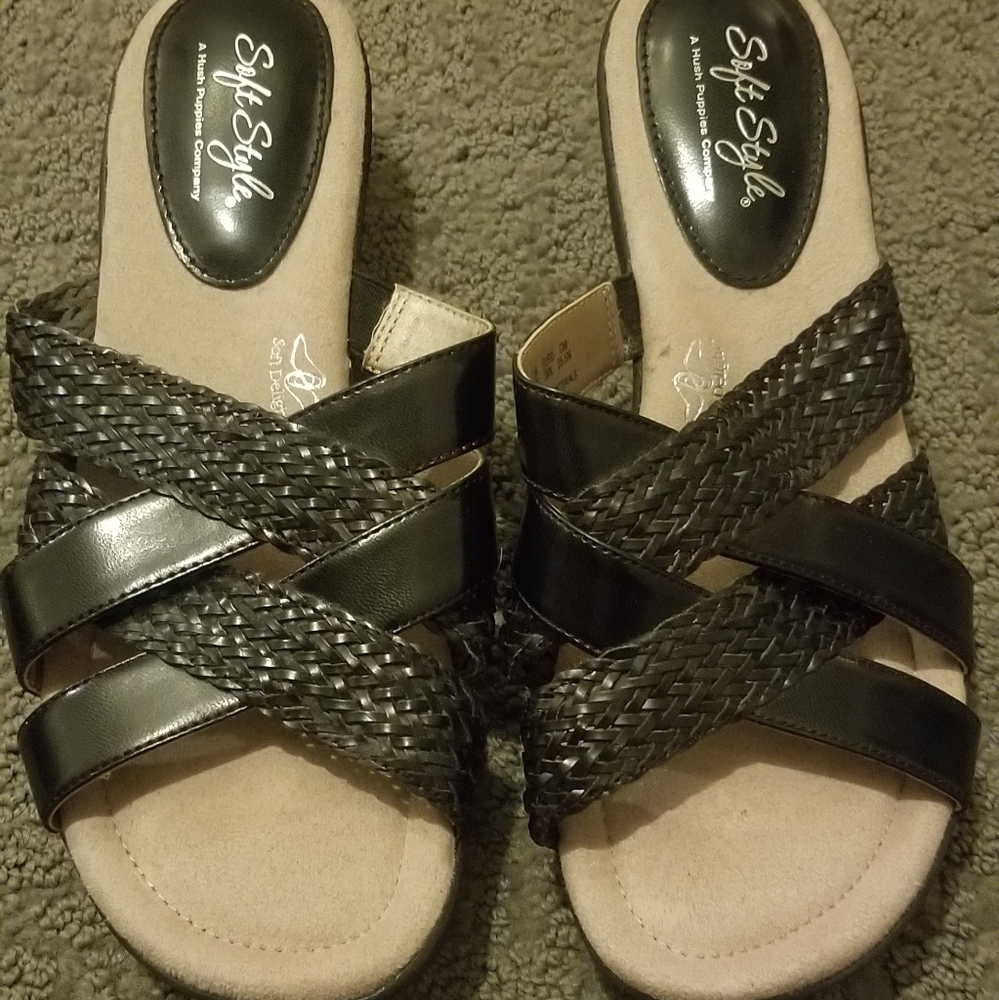 Slides/sandals Soft Style Hush Puppies black 8